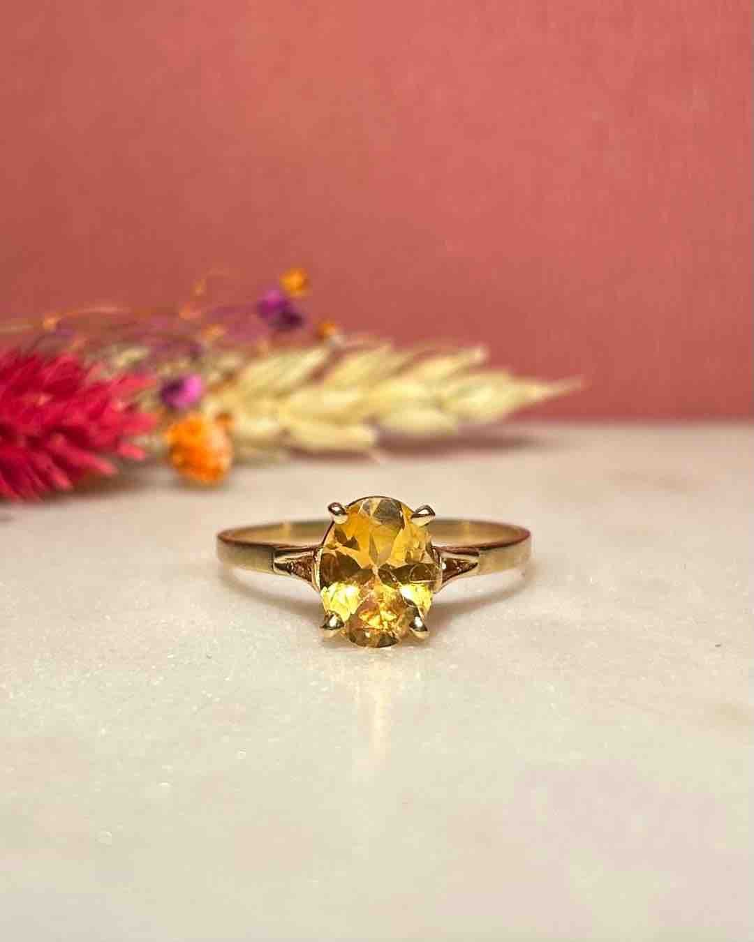 Bague Solitaire Citrine 1.60 carat &quot;Castille&quot; - Elliade Paris