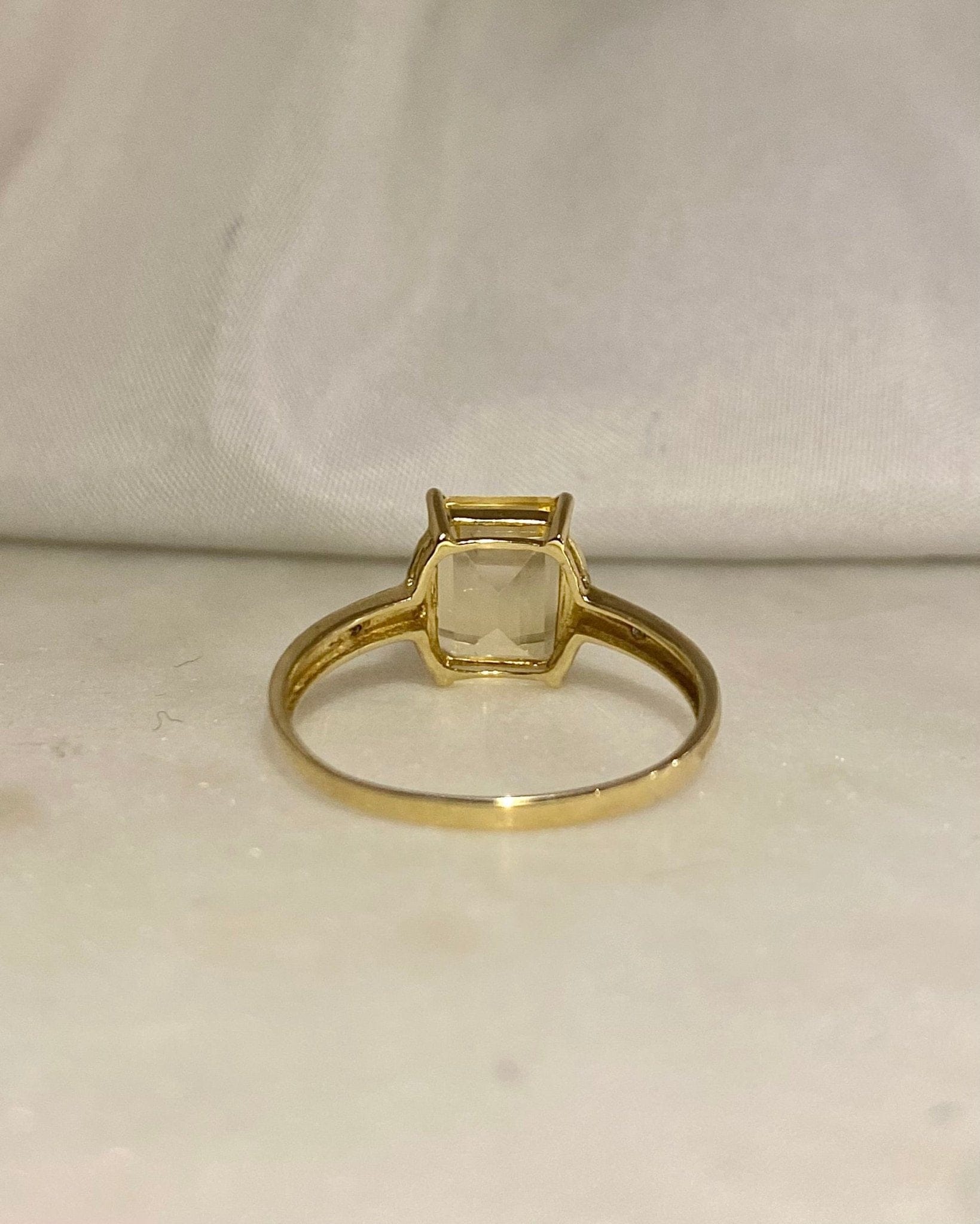 Bague Solitaire Citrine 2.25 carats &amp; Diamants "Dréa" - Elliade Paris