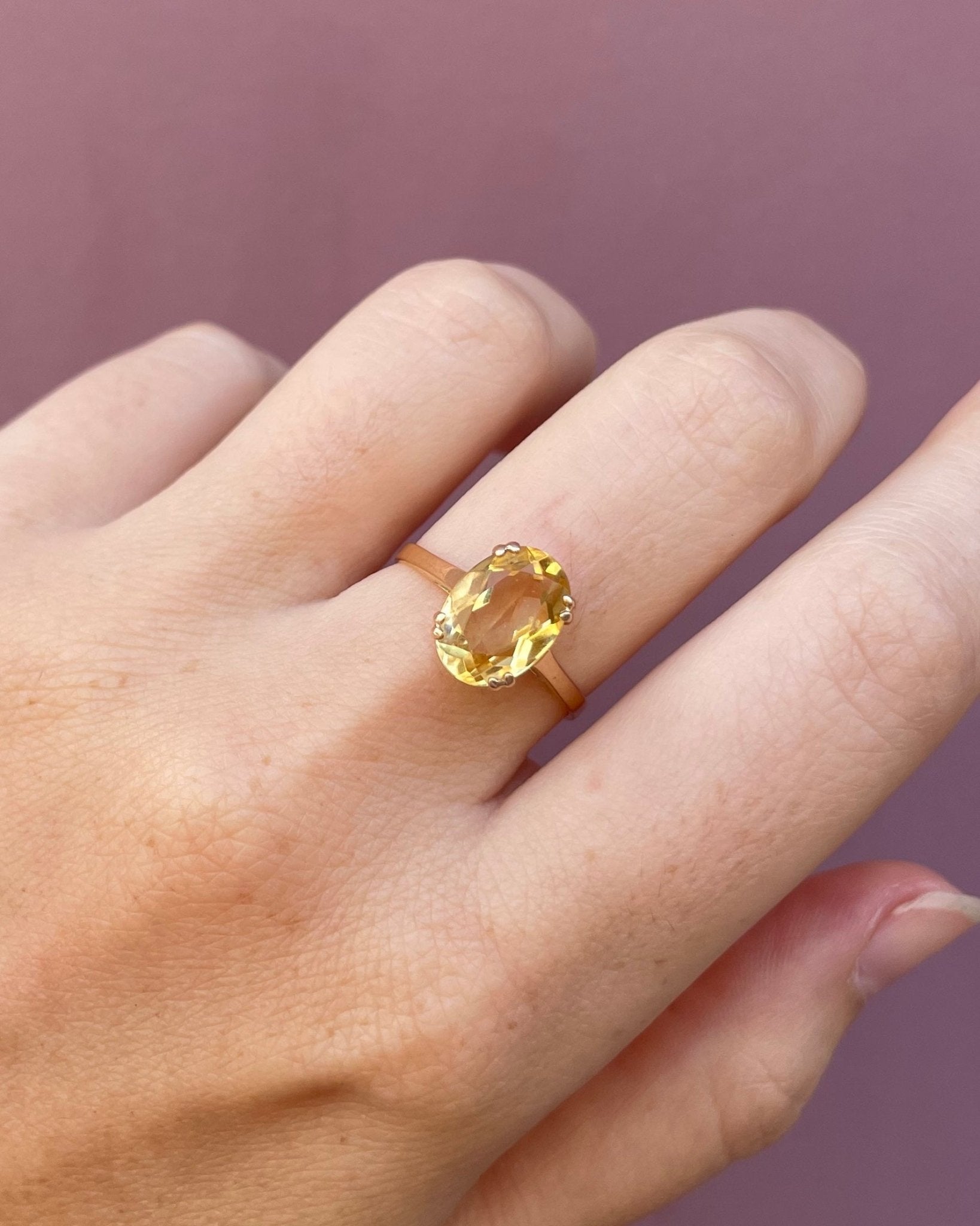 Bague Solitaire Citrine 2.80 carats &quot;Isabella&quot; - Elliade Paris