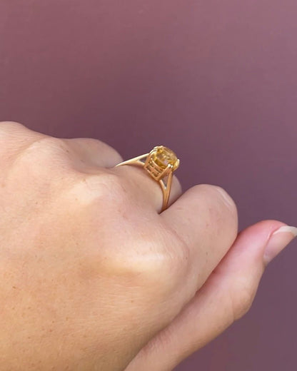 Bague Solitaire Citrine 2.80 carats &quot;Isabella&quot; - Elliade Paris