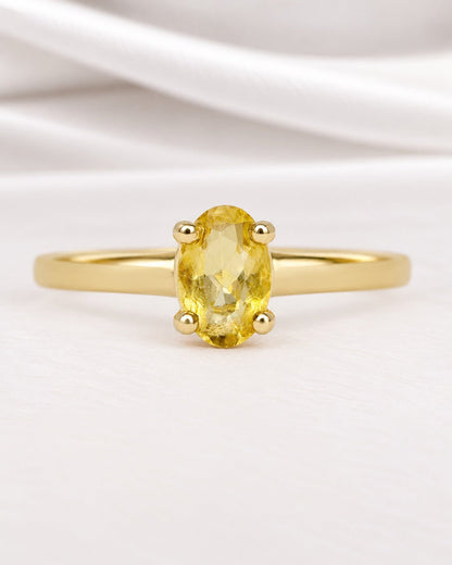 Bague Solitaire Citrine "Aline" - Elliade Paris
