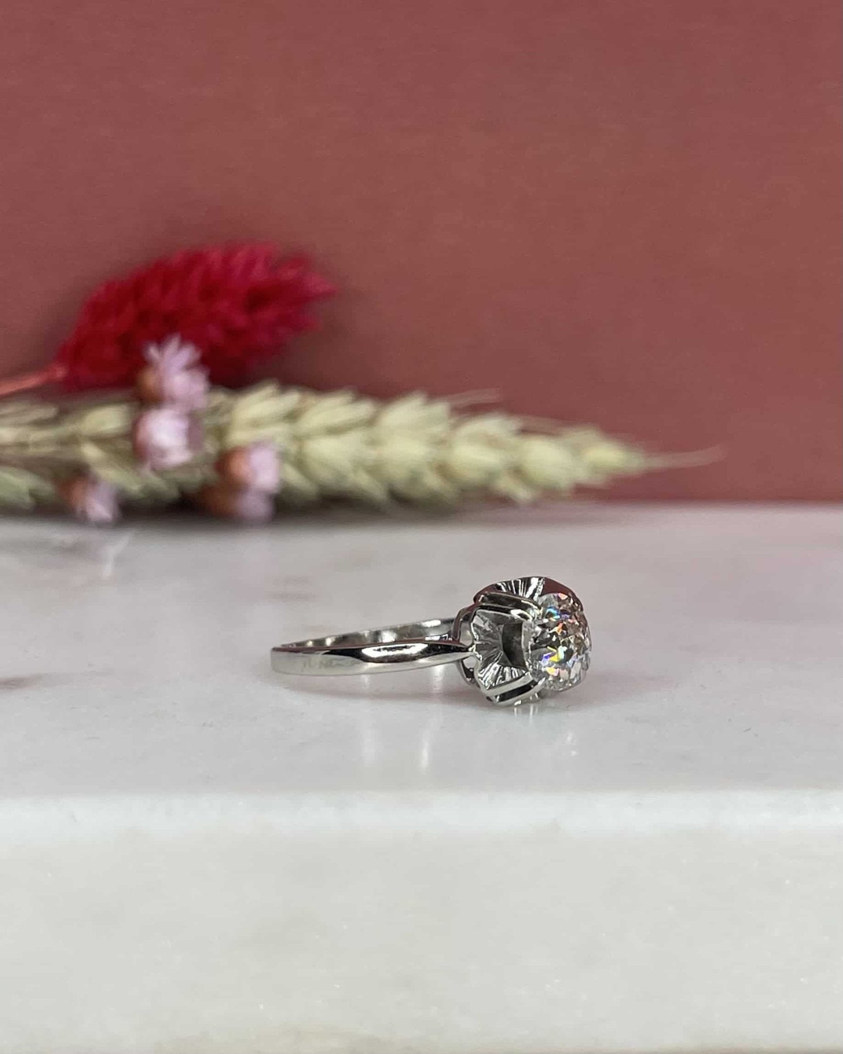 Bague Solitaire Diamant 0.93 Carat &quot;Elsie&quot; - Elliade Paris