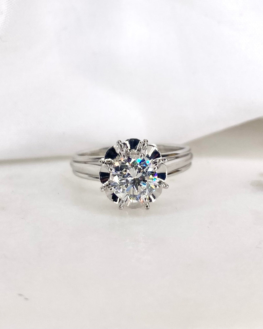 Bague Solitaire Diamant 1.08 carat &quot;Aloïse&quot; - Elliade Paris