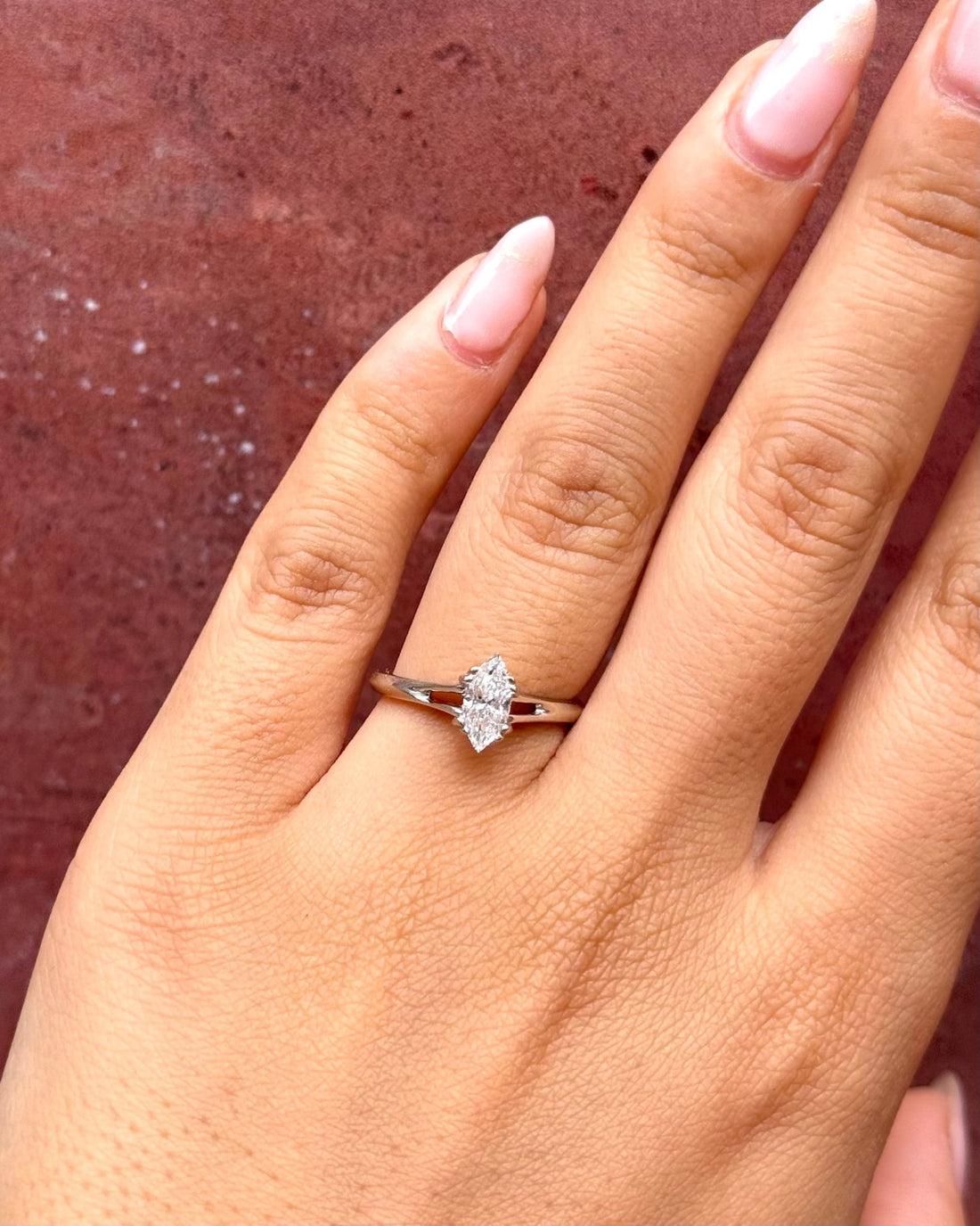 Bague Solitaire Diamant Marquise 0.63 carat "Calixta" - Elliade Paris