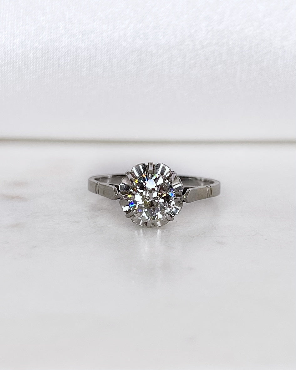 Bague Solitaire Diamant Taille ancienne 1 carat &quot;Angie&quot; - Elliade Paris