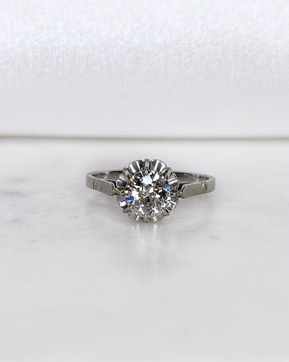 Bague Solitaire Diamant Taille ancienne 1 carat &quot;Angie&quot; - Elliade Paris