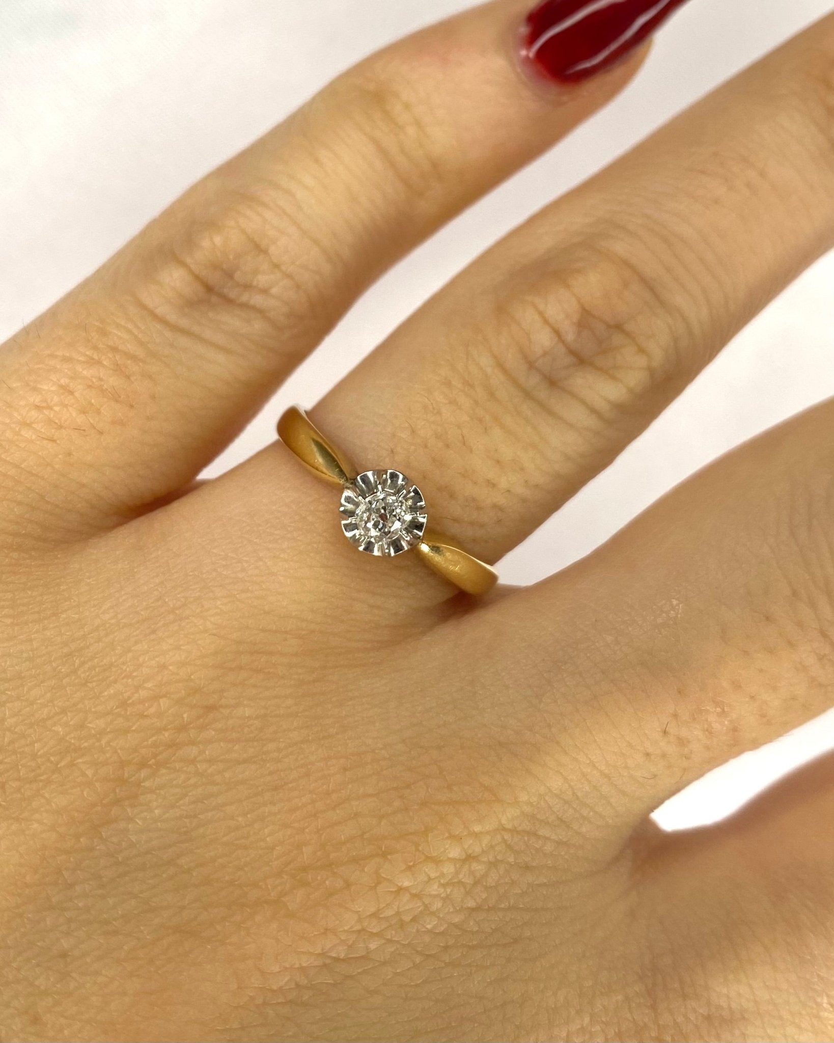 Bague Solitaire Diamant Taille Ancienne "Théa" - Elliade Paris