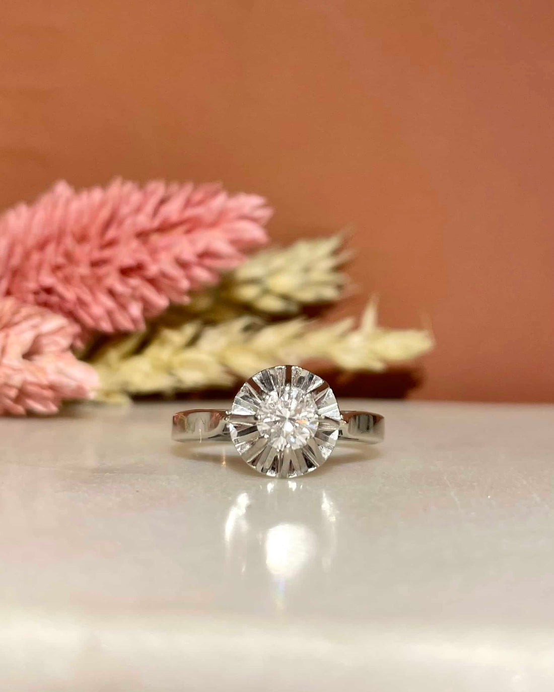 Bague Solitaire Vintage Diamant 0.50 carat &quot;Mounia&quot;