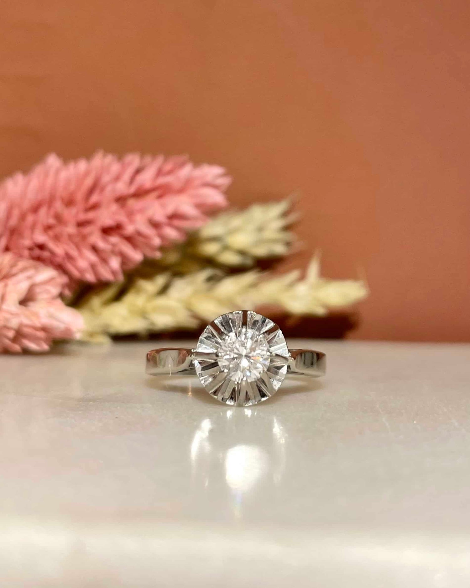 Bague Solitaire Vintage Diamant 0.50 carat &quot;Mounia&quot;