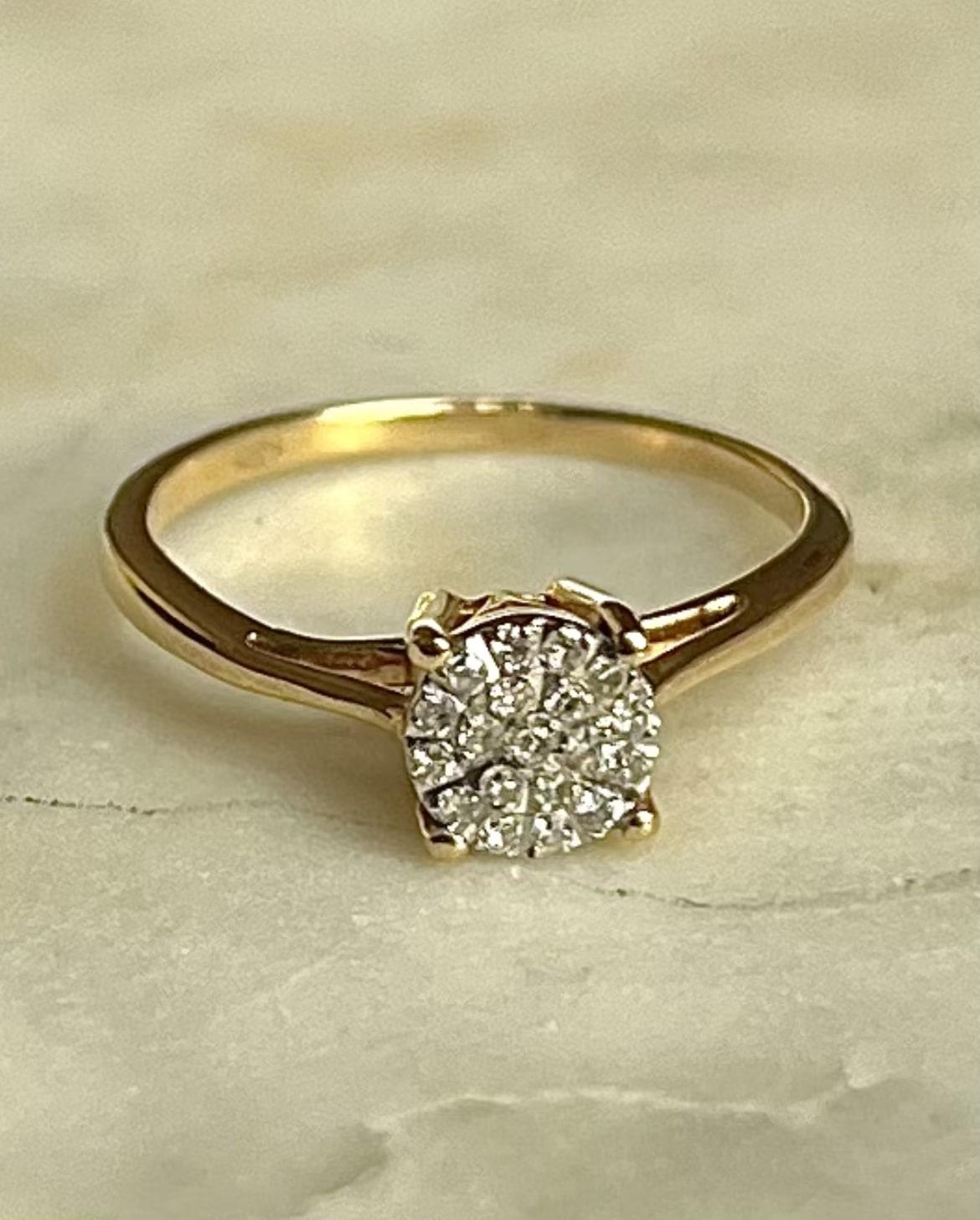 Bague solitaire diamant Vintage "Aola" - Elliade Paris