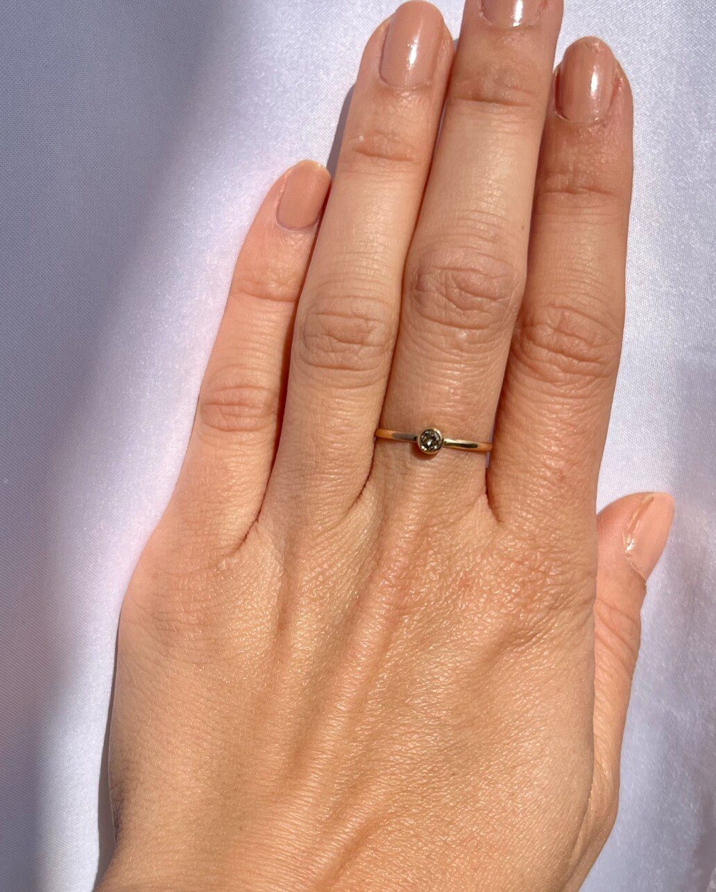 Bague solitaire diamant vintage &quot;Chloé&quot; - Elliade Paris