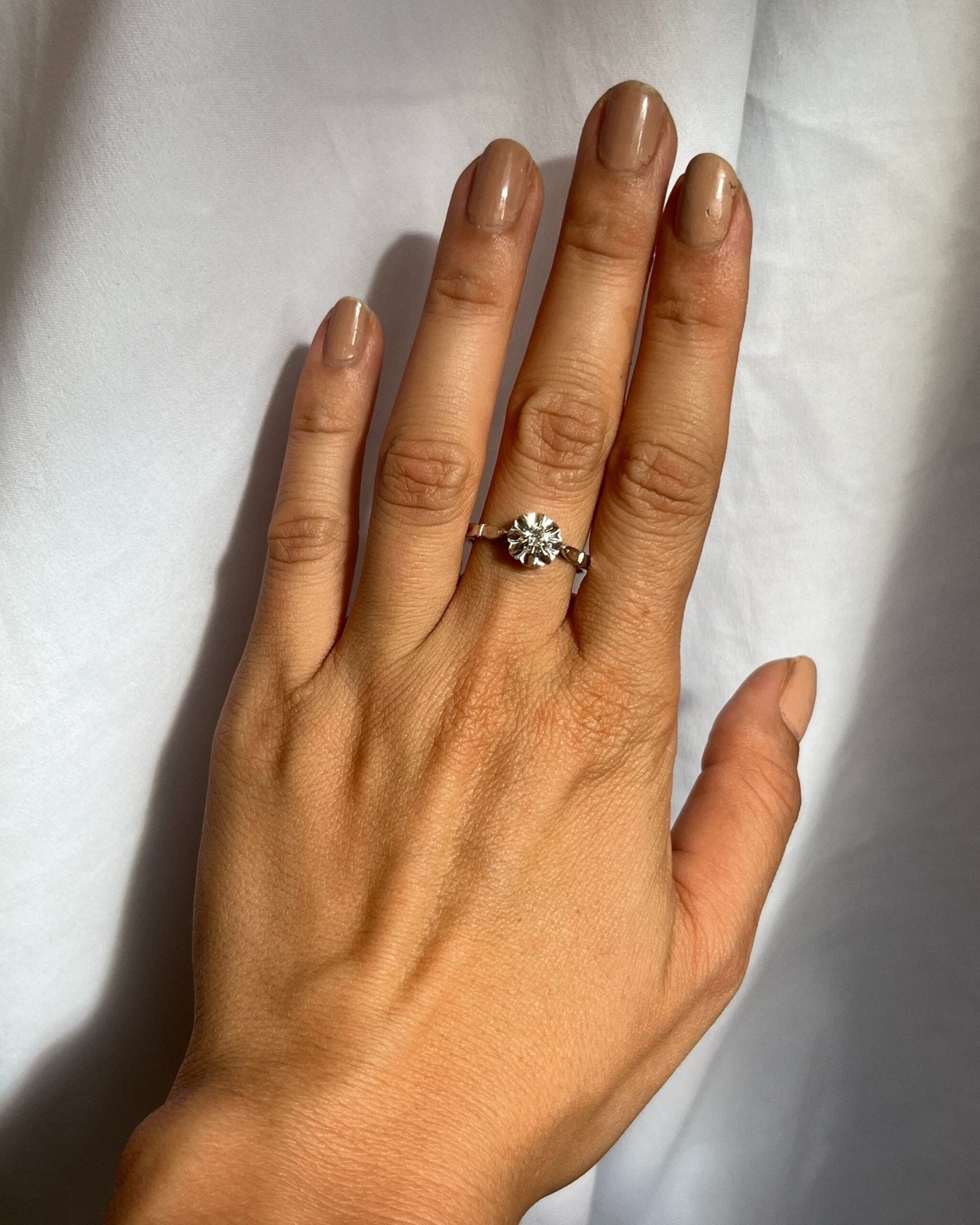 Bague solitaire diamant Vintage "Inka" - Elliade Paris
