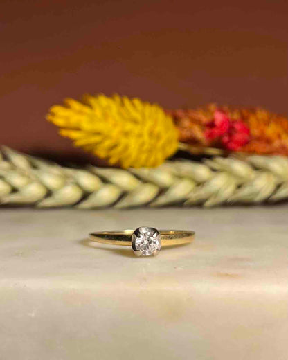 Bague solitaire diamant Vintage &quot;Lili&quot; - Elliade Paris