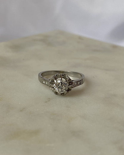 Bague solitaire diamant Vintage &quot;Oya&quot; - Elliade Paris