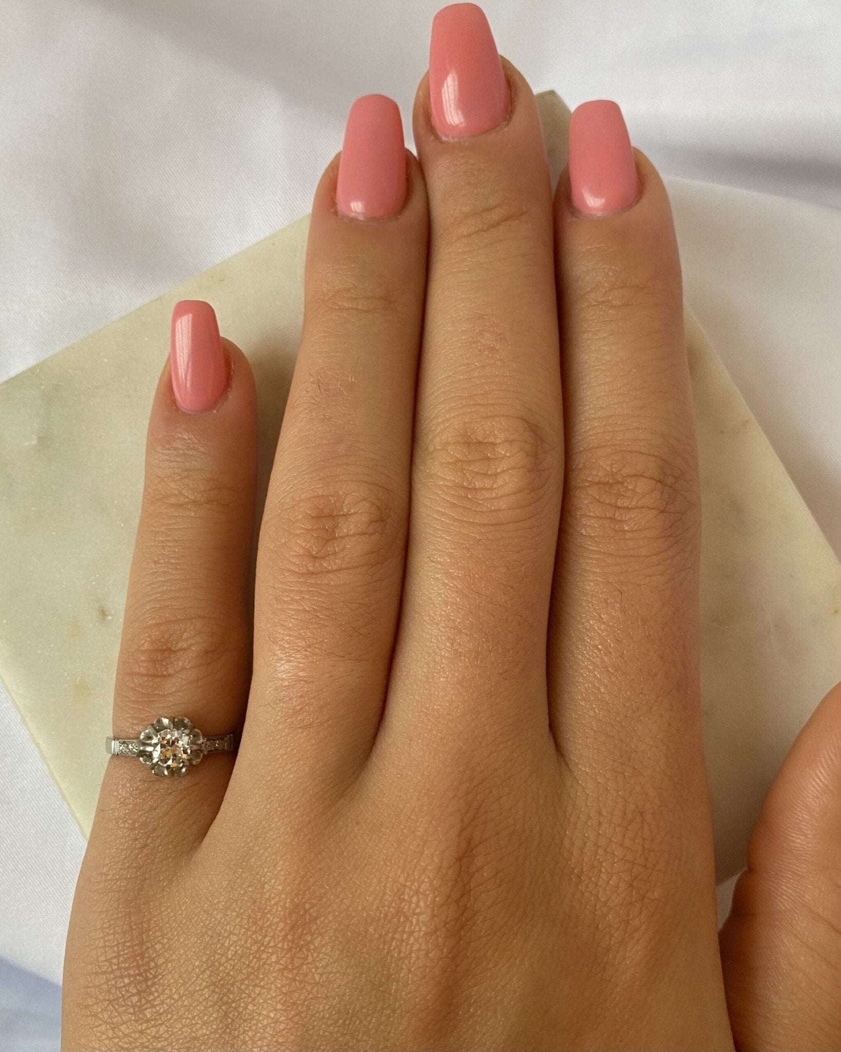 Bague solitaire diamant Vintage "Oya" - Elliade Paris