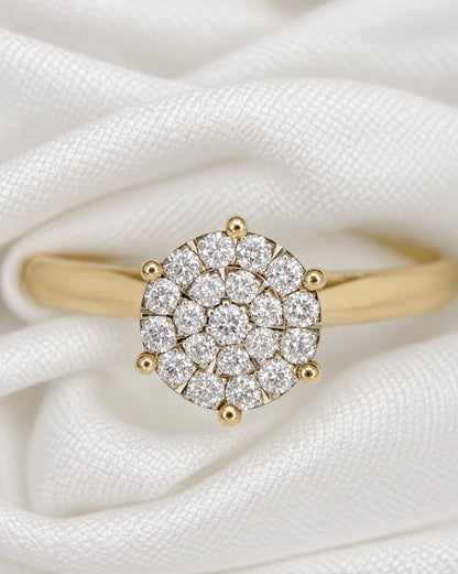 Bague Solitaire Diamants 0.40 carat &amp; Or 18 carats 4.13g "Jeanette" - Elliade Paris