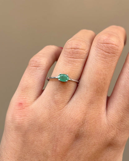 Bague Solitaire Émeraude 0.42 carat &quot;Emelyne&quot; - Elliade Paris