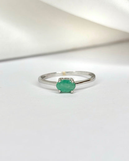 Bague Solitaire Émeraude 0.42 carat &quot;Emelyne&quot; - Elliade Paris