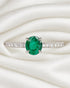Bague Solitaire Émeraude 0.60 carat & Diamants 0.36 carat "Gladys" - Elliade Paris