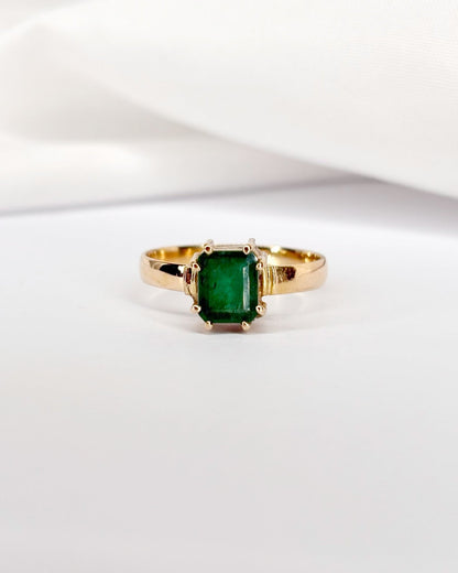 Bague Solitaire Émeraude 0.95 carat &quot;Maïwenn&quot; - Elliade Paris