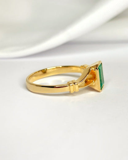 Bague Solitaire Émeraude 1.18 carat "Nancy" - Elliade Paris