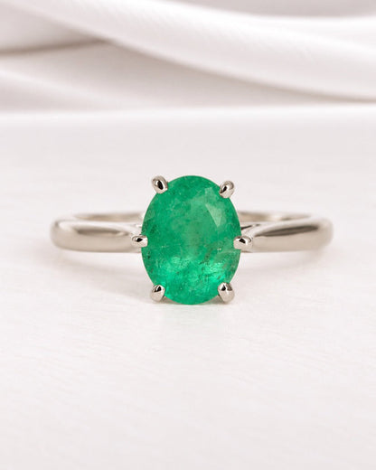 Bague Solitaire Émeraude 1.95 carat "Elina" - Elliade Paris