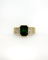 Bague Solitaire Émeraude 2.50 cts & 30 Diamants "Athéna" - Elliade Paris