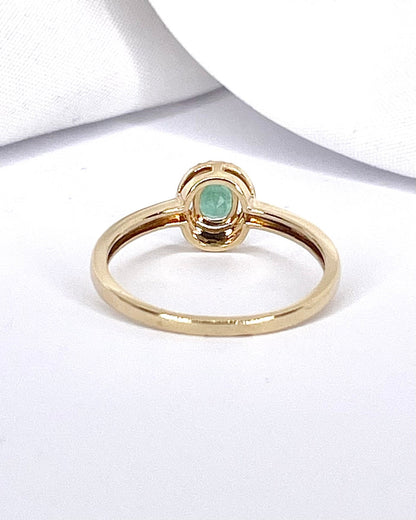 Bague Solitaire Émeraude &amp; Diamants "Bettina" - Elliade Paris