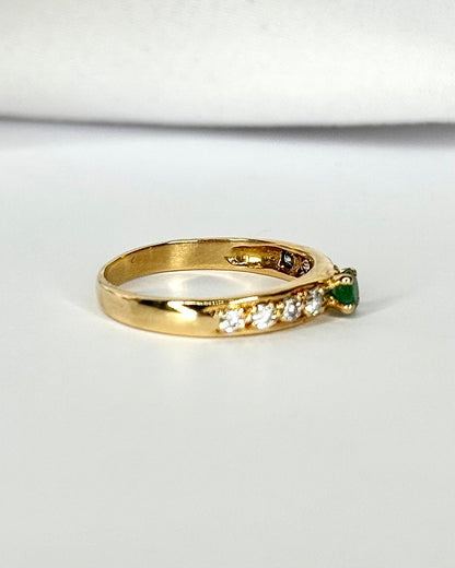 Bague Solitaire Émeraude &amp; Diamants "Zélie" - Elliade Paris