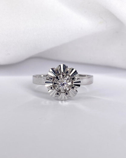 Bague Solitaire Fleur Diamant "Aglaé" - Elliade Paris