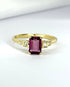 Bague Solitaire Grenat 1.15 carat & Diamants "Irena" - Elliade Paris