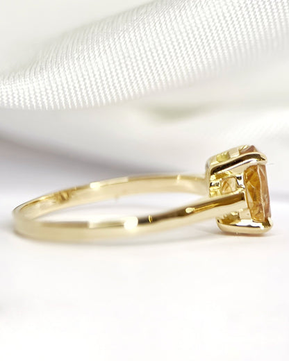 Bague Solitaire Grenat Hessonite 1.38 carat "Mélanie" - Elliade Paris