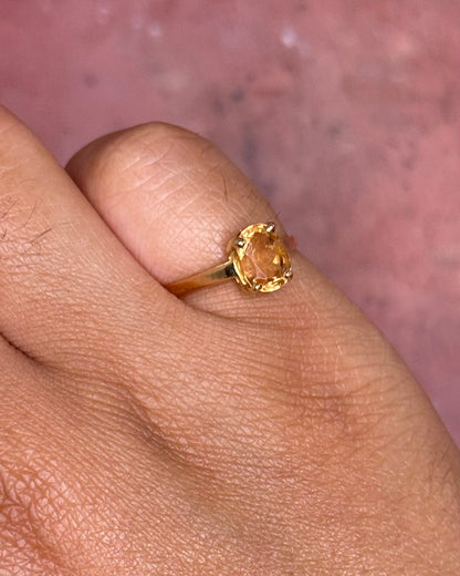 Bague Solitaire Grenat Hessonite 1.38 carat "Mélanie" - Elliade Paris