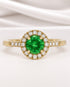 Bague Solitaire Grenat Tsavorite 0.67 carat & Diamants 0.22 carat "Erika" - Elliade Paris