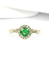 Bague Solitaire Grenat Vert 0.67 carat & Diamants 0.22 carat "Erika" - Elliade Paris