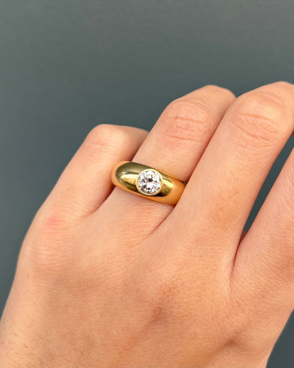 Bague Solitaire Jonc Diamant 0.50 carat &amp; Or 5,69 g &quot;Livia&quot; - Elliade Paris