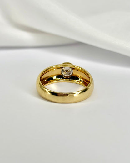 Bague Solitaire Jonc Diamant 0.50 carat &amp; Or 5,69 g &quot;Livia&quot; - Elliade Paris