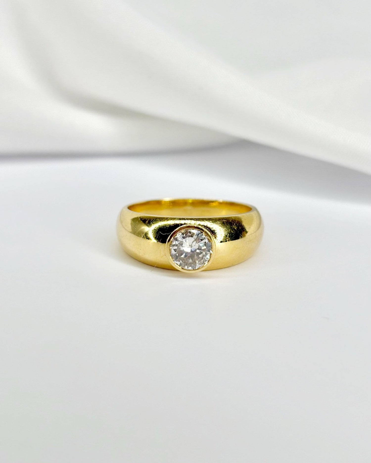 Bague Solitaire Jonc Diamant 0.50 carat &amp; Or 5,69 g &quot;Livia&quot; - Elliade Paris