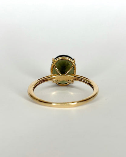 Bague Solitaire Moldavite 2.50 cts &quot;Eugénie&quot; - Elliade Paris