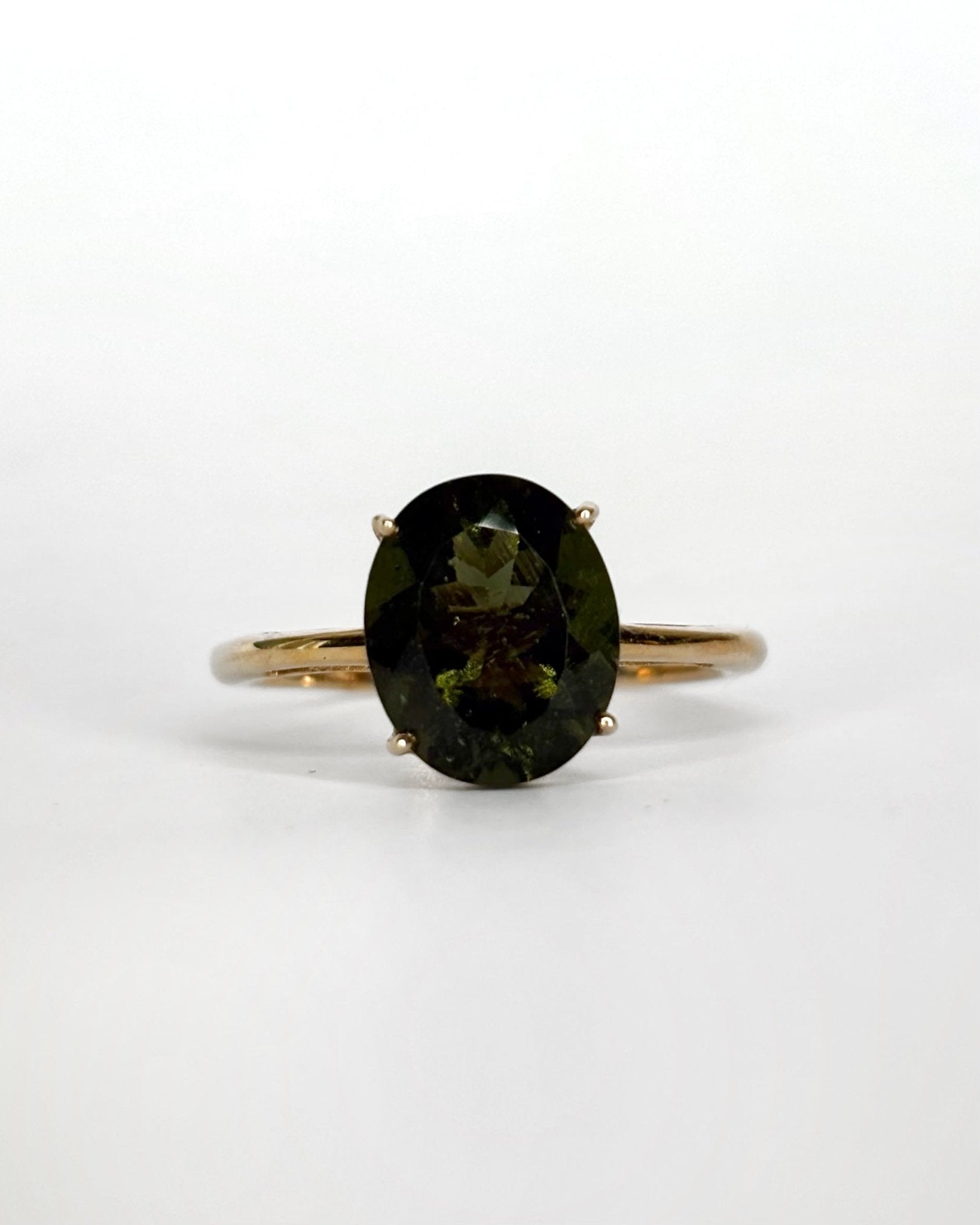 Bague Solitaire Moldavite 2.50 cts &quot;Eugénie&quot; - Elliade Paris
