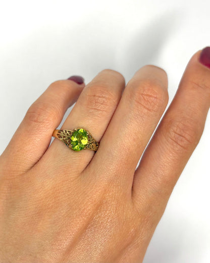 Bague Solitaire Péridot 1.24 carat "Nine" - Elliade Paris