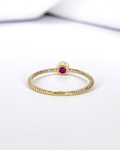 Bague Solitaire Rubis 0.20 carat "Gabriella" - Elliade Paris
