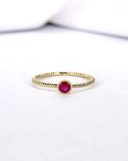 Bague Solitaire Rubis 0.20 carat "Gabriella" - Elliade Paris