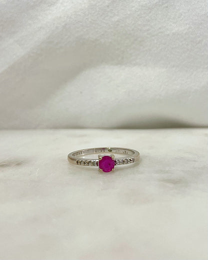 Bague Solitaire Rubis 0.25 carat &amp; Diamants Mauboussin - Elliade Paris