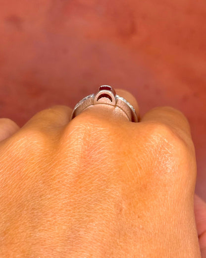 Bague Solitaire Rubis 0.30 carat &amp; Diamants 4.31g "Ernest" - Elliade Paris