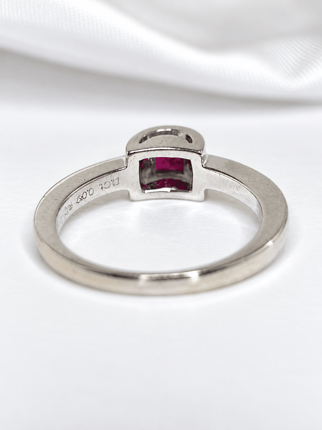 Bague Solitaire Rubis 0.30 carat &amp; Diamants 4.31g "Ernest" - Elliade Paris