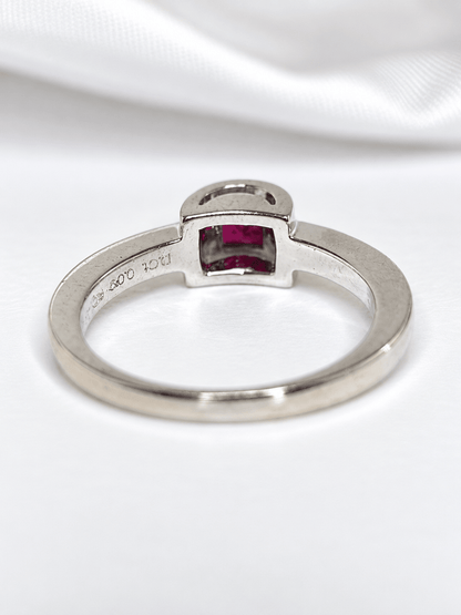 Bague Solitaire Rubis 0.30 carat &amp; Diamants 4.31g "Ernest" - Elliade Paris