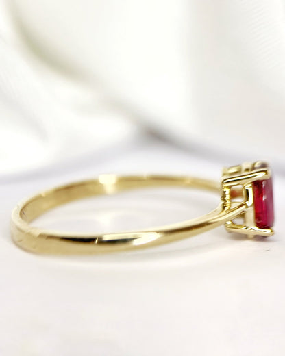 Bague Solitaire Rubis 0.92 carat "Ines" - Elliade Paris
