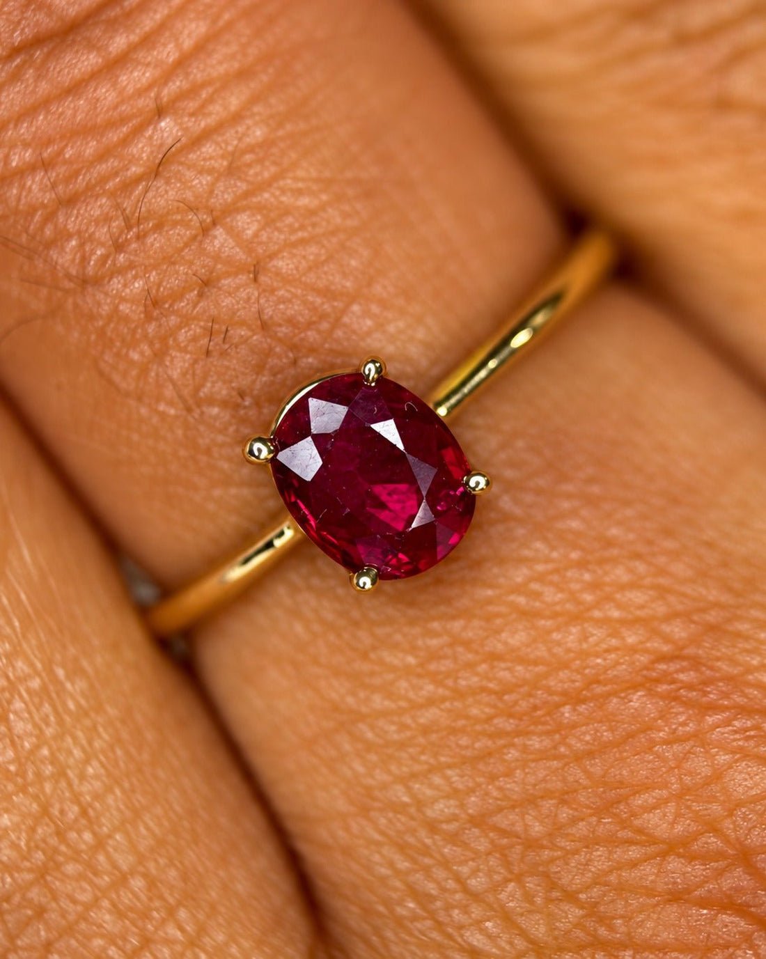 Bague Solitaire Rubis 0.92 carat "Ines" - Elliade Paris