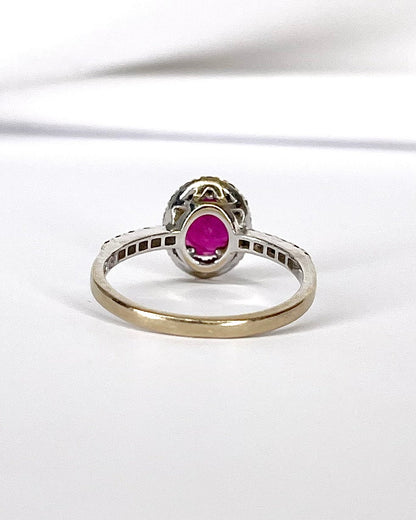 Bague Solitaire Rubis 1.09 carat &amp; Diamants 0.24 carat "Jade" - Elliade Paris